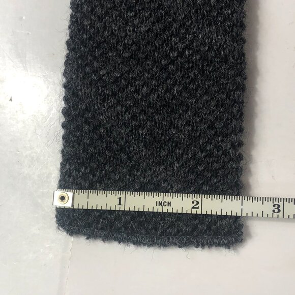 JOHN HENRY Gray Knit Tie Wool Blend Square Bottom Slim Vintage Men's Necktie USA - Picture 5 of 6